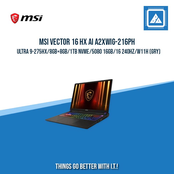MSI VECTOR 16 HX AI A2XWIG-216PH ULTRA 9-275HX/8GB+8GB/1TB NVME | BEST FOR GAMING LAPTOP MSI VECTOR 16 HX AI A2XWIG-216PH ULTRA 9-275HX/8GB+8GB/1TB NVME | BEST FOR GAMING LAPTOP
